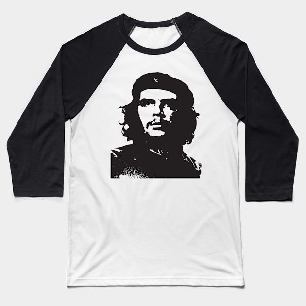 Che Guevara: Ernesto Che Guevara Black Vector Design Baseball T-Shirt by Jarecrow 